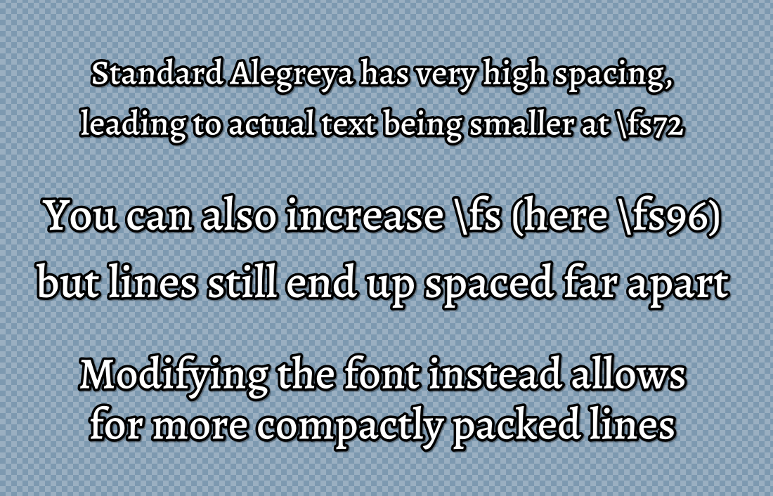 Visual examples of how line spacing affects dialogue fonts